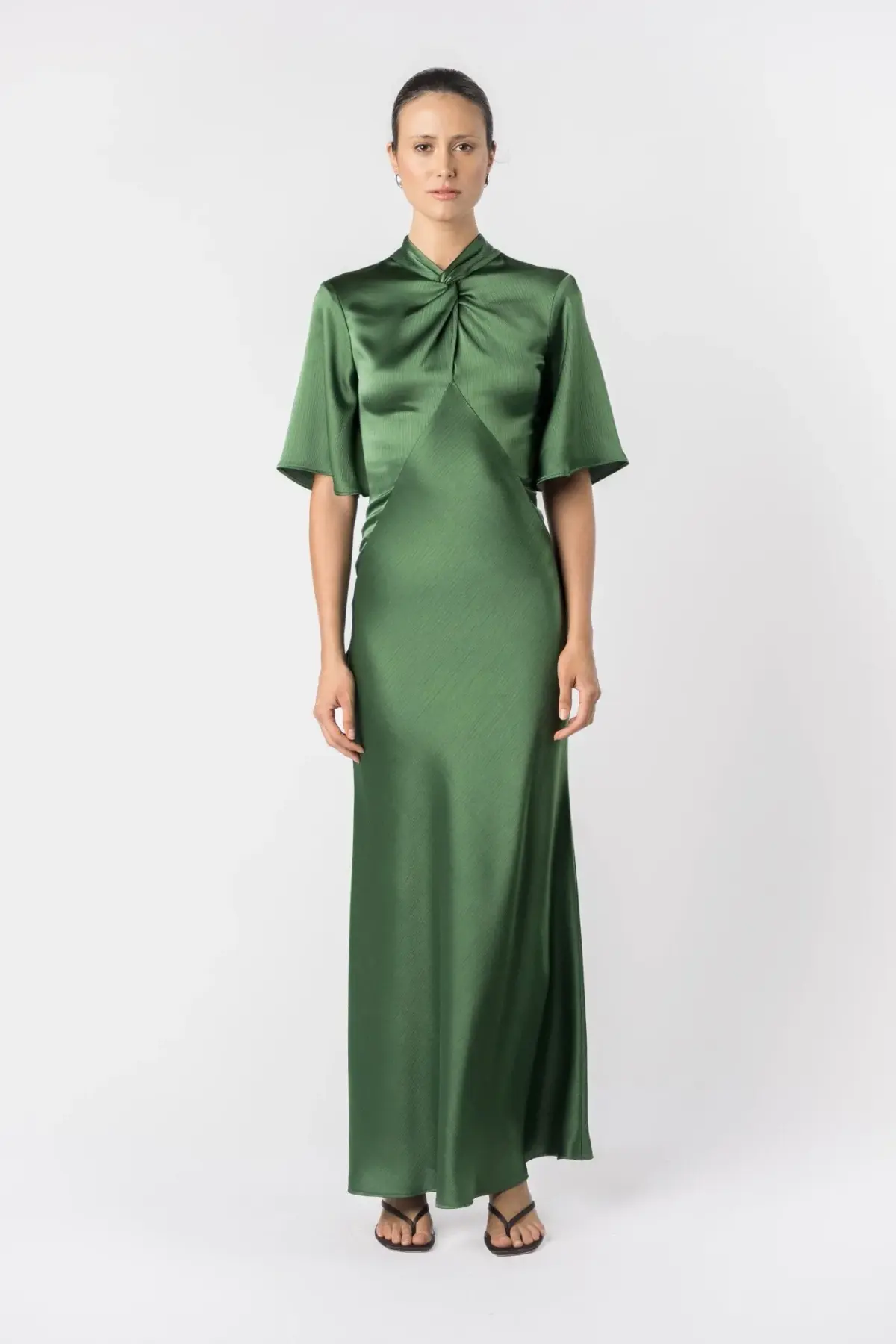 One Fell Swoop Claret Maxi Dress in Matilda Green Size 12