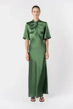 One Fell Swoop Claret Maxi Dress in Matilda Green Size 12