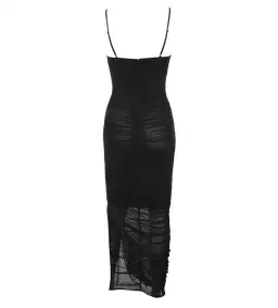 House of CB Fornarina Organza Mesh Maxi Dress Black Size AU 12 for rent on The Volte - image 8