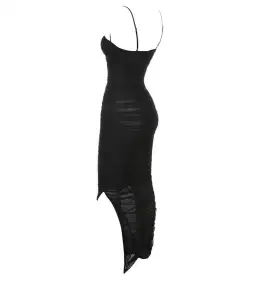 House of CB Fornarina Organza Mesh Maxi Dress Black Size AU 12 for rent on The Volte - image 7
