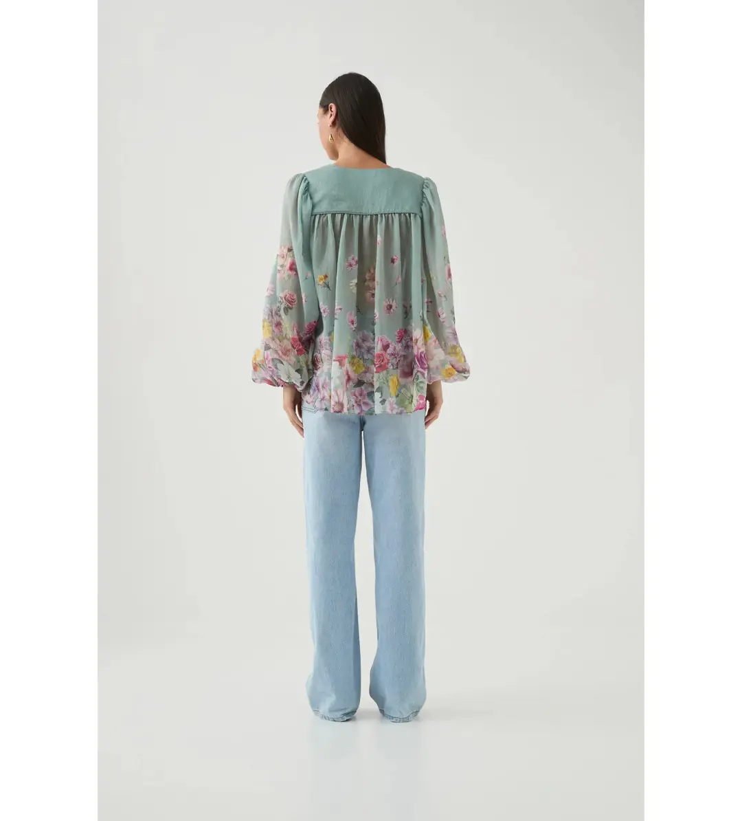 Aje Dreamscape Blouse Mist Collage Floral for rent on The Volte - main image