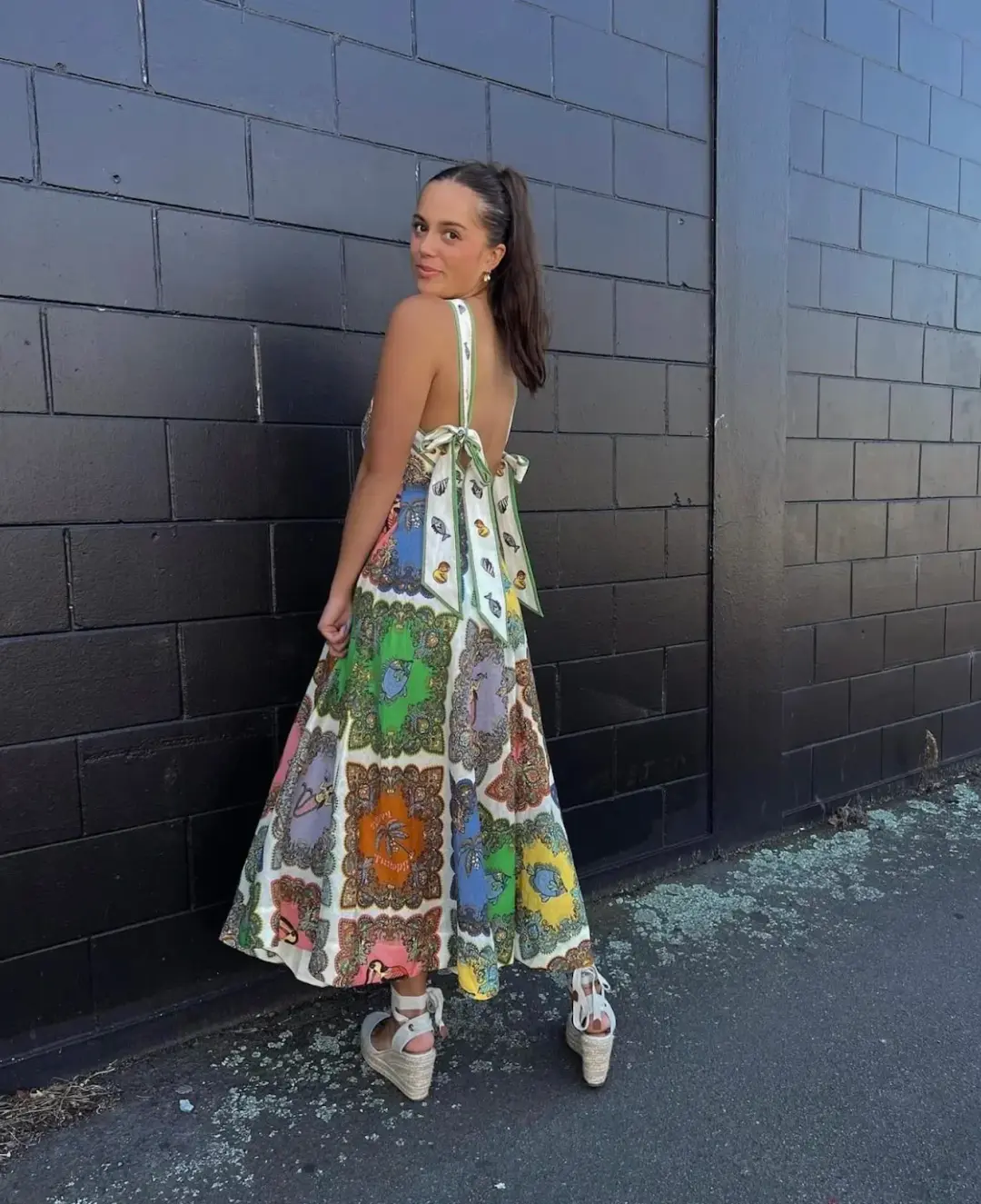 Alemais Trippy Troppo Halter Midi Multi Dress Size 8 for rent on The Volte - main image