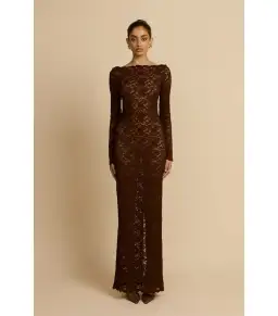 Arcina Ori Monet Maxi Dress in Chocolate Brown Size AU 6 for rent on The Volte - image 1