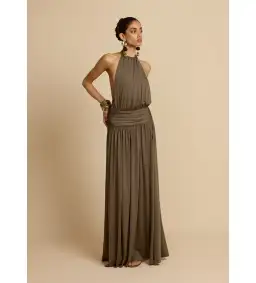 Arcina Ori Satina Maxi Dress Khaki Size AU 6 for rent on The Volte - image 2