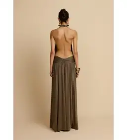 Arcina Ori Satina Maxi Dress Khaki Size AU 6 for rent on The Volte - image 5