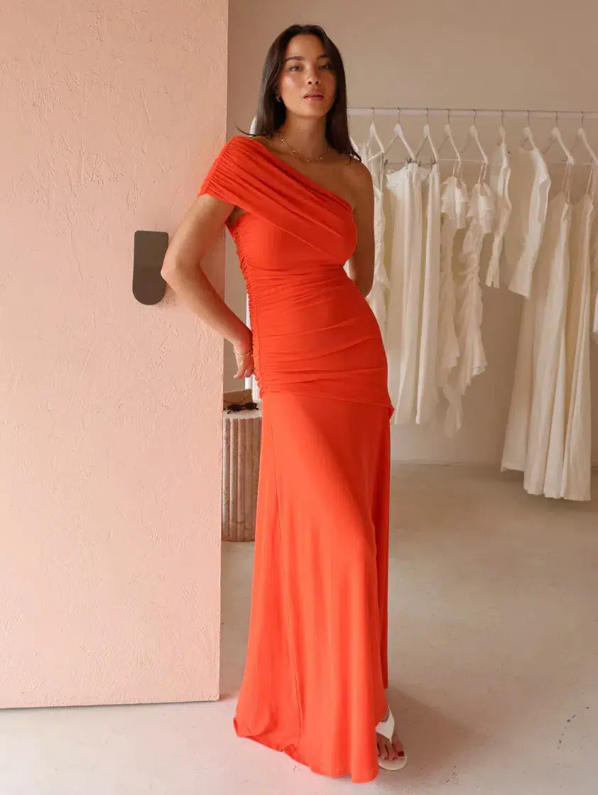 By Nicola By Nicola Fiesta Off Shoulder Maxi Dress in Fiesta Size 8 for rent on The Volte - main image