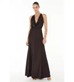 Manning Cartell Charmed Cowl Slip Dress In Dark Chocolate Size AU 8 for rent on The Volte - image 2