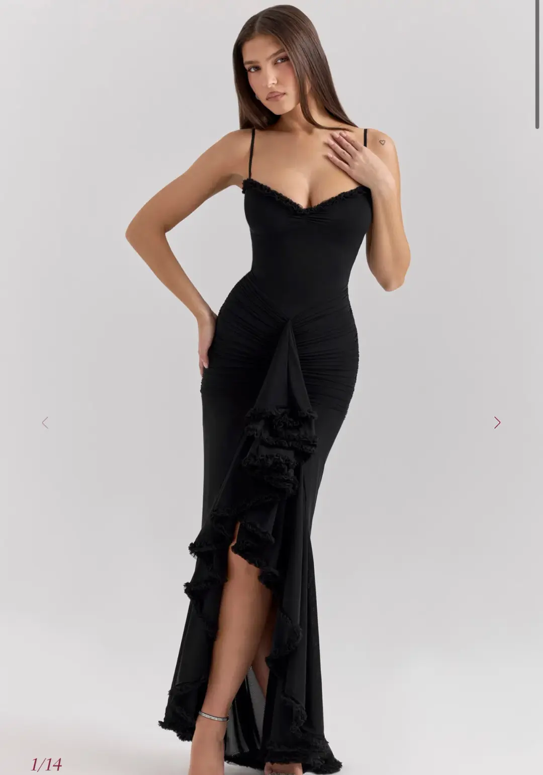 House of Cb Gabbi Black Maxi Dress Size 8 for rent on The Volte - main image
