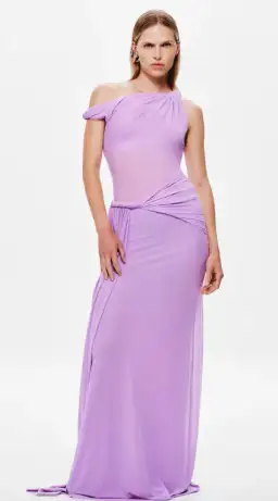 MISHA Sisal Mesh Dress Maxi Dress Lilac Size 10 for rent on The Volte - image 1