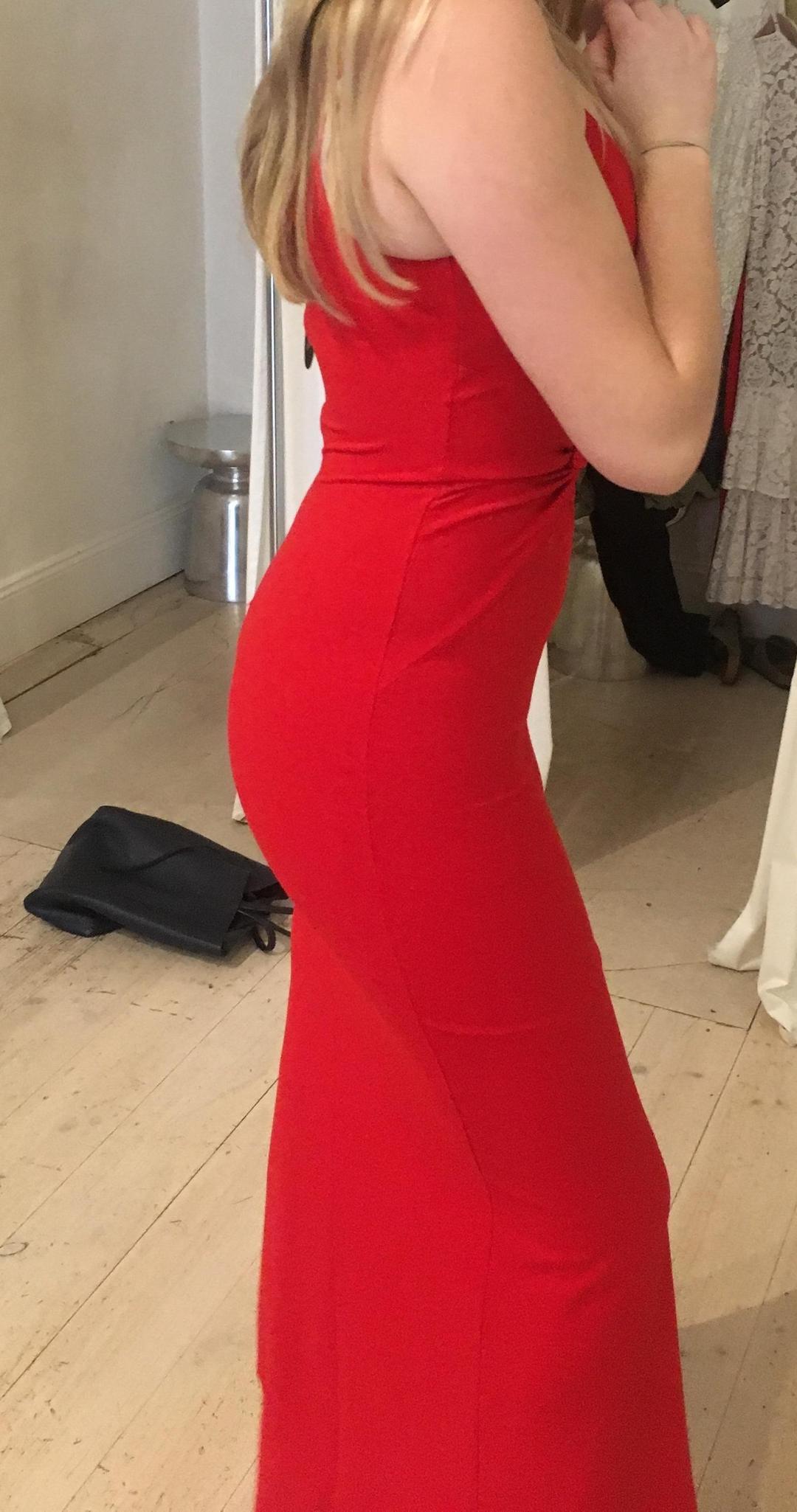 Red Dress Nookie Lust one shoulder gown red size 8 for rent on The Volte - main image