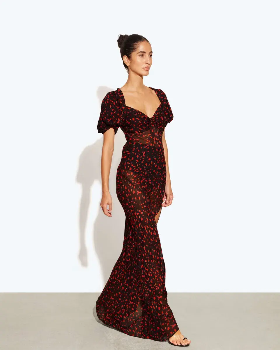 Rat & Boa Magnolia Floral Dress Black Floral Size XS/AU 6 for rent on The Volte - main image