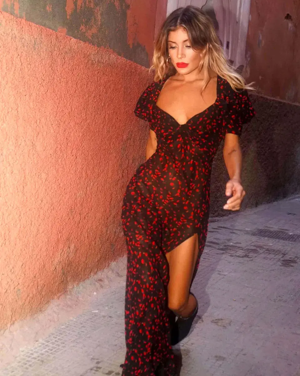 Rat & Boa Magnolia Floral Dress Black Floral Size XS/AU 6 for rent on The Volte - main image