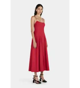 Hansen And Gretel Carlotta Midi Dress Samba Red Size Au 10