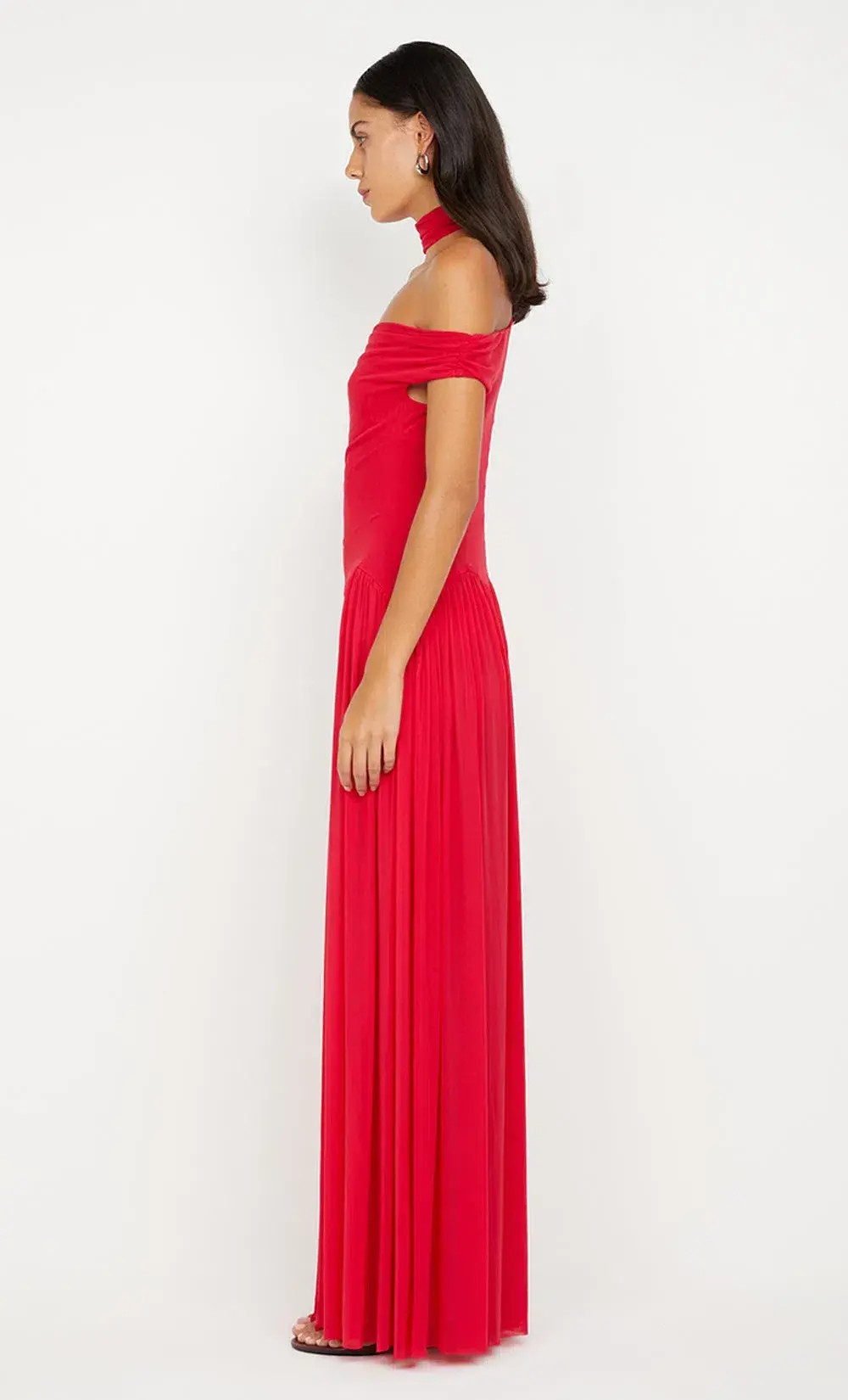 Bec & Bridge Deija Offshoulder Maxi Dress Strawberry Size 12 for rent on The Volte - main image