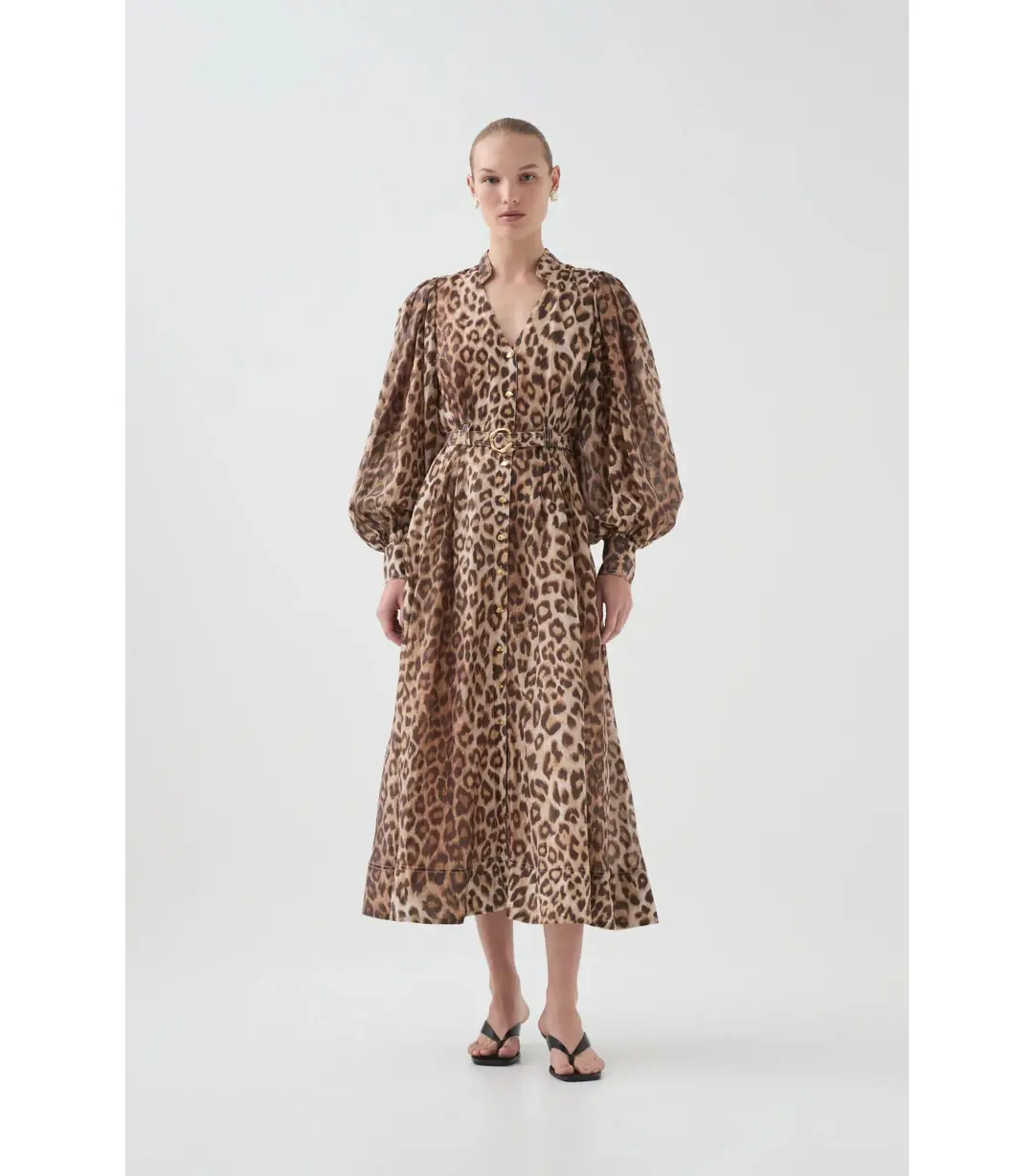 Aje Isabella Shirtdress Leopard Print Size AU 12 for rent on The Volte - main image