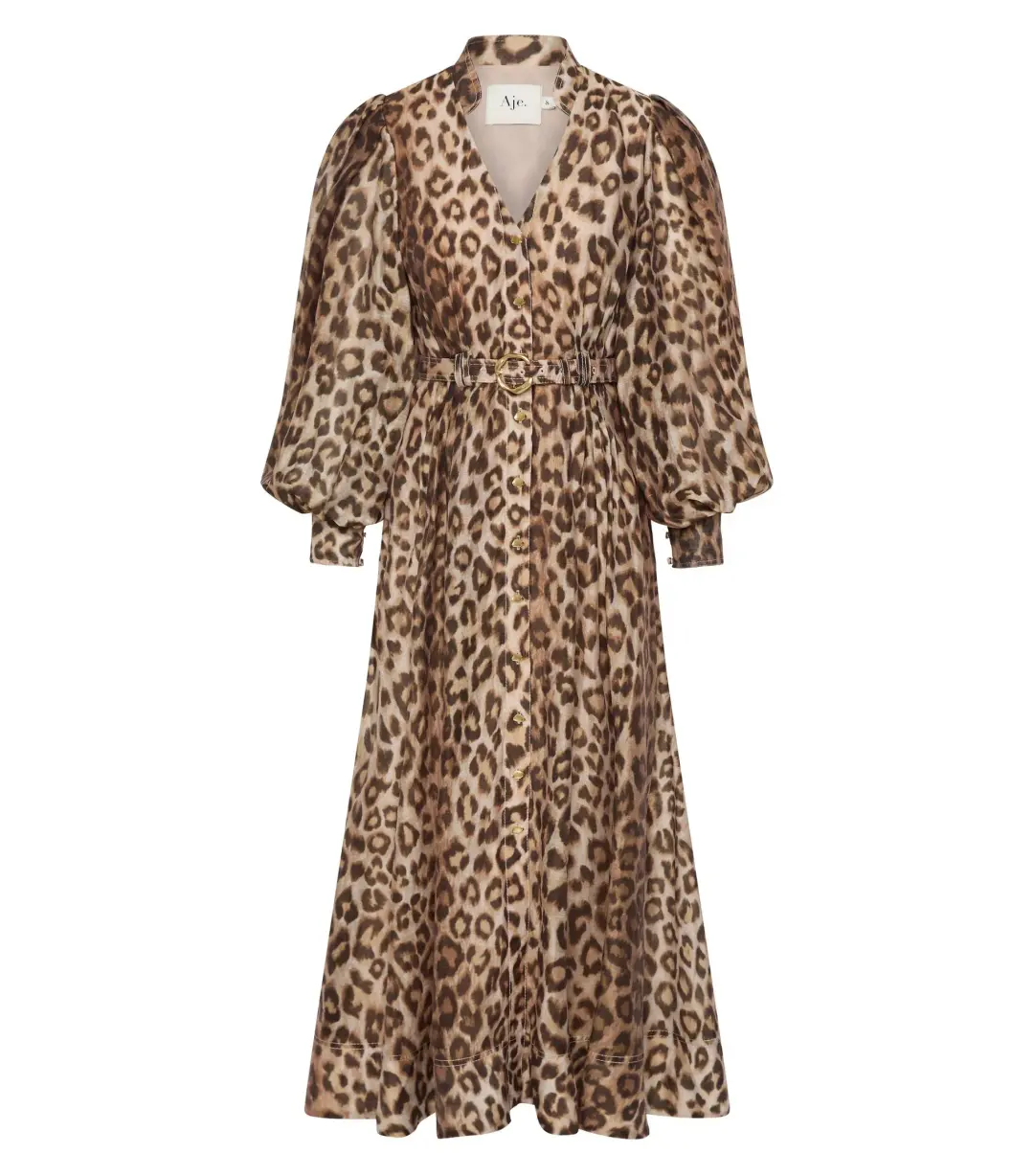 Aje Isabella Shirtdress Leopard Print Size AU 12 for rent on The Volte - main image