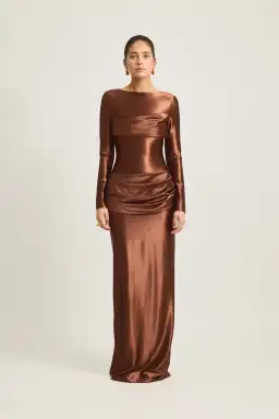 Tojha Hadleigh Maxi Dress Brown Size 10 for rent on The Volte - image 1