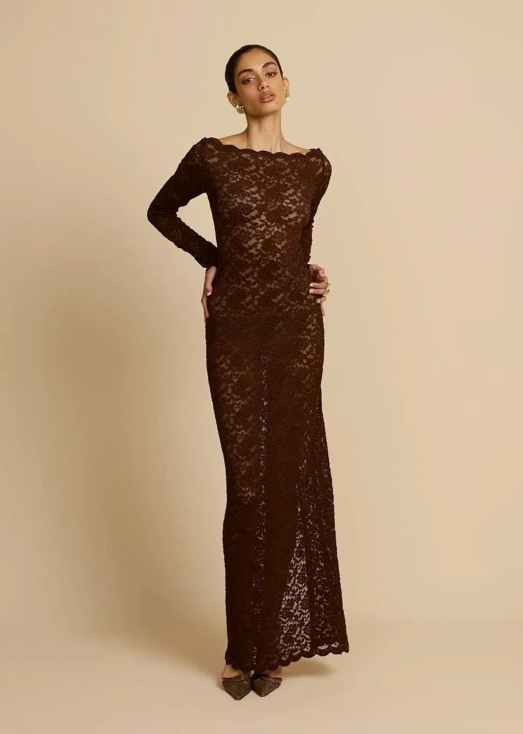 Arcina Ori Monet Maxi Dress Brown Size S / AU 8 for rent on The Volte - main image