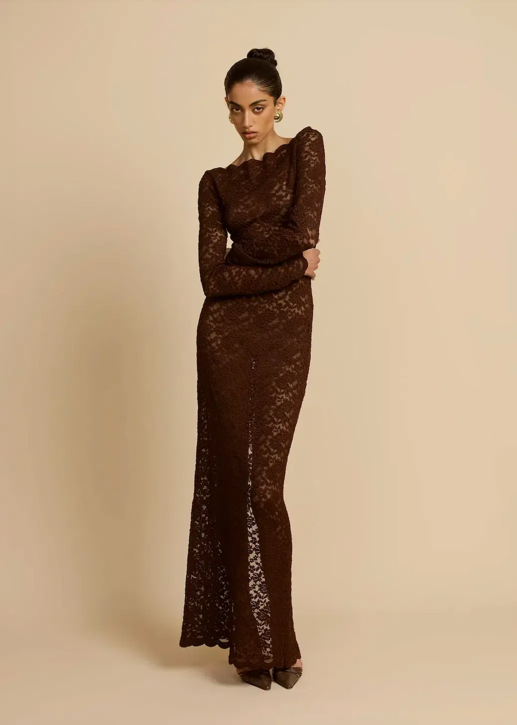 Arcina Ori Monet Maxi Dress Brown Size S / AU 8 for rent on The Volte - main image