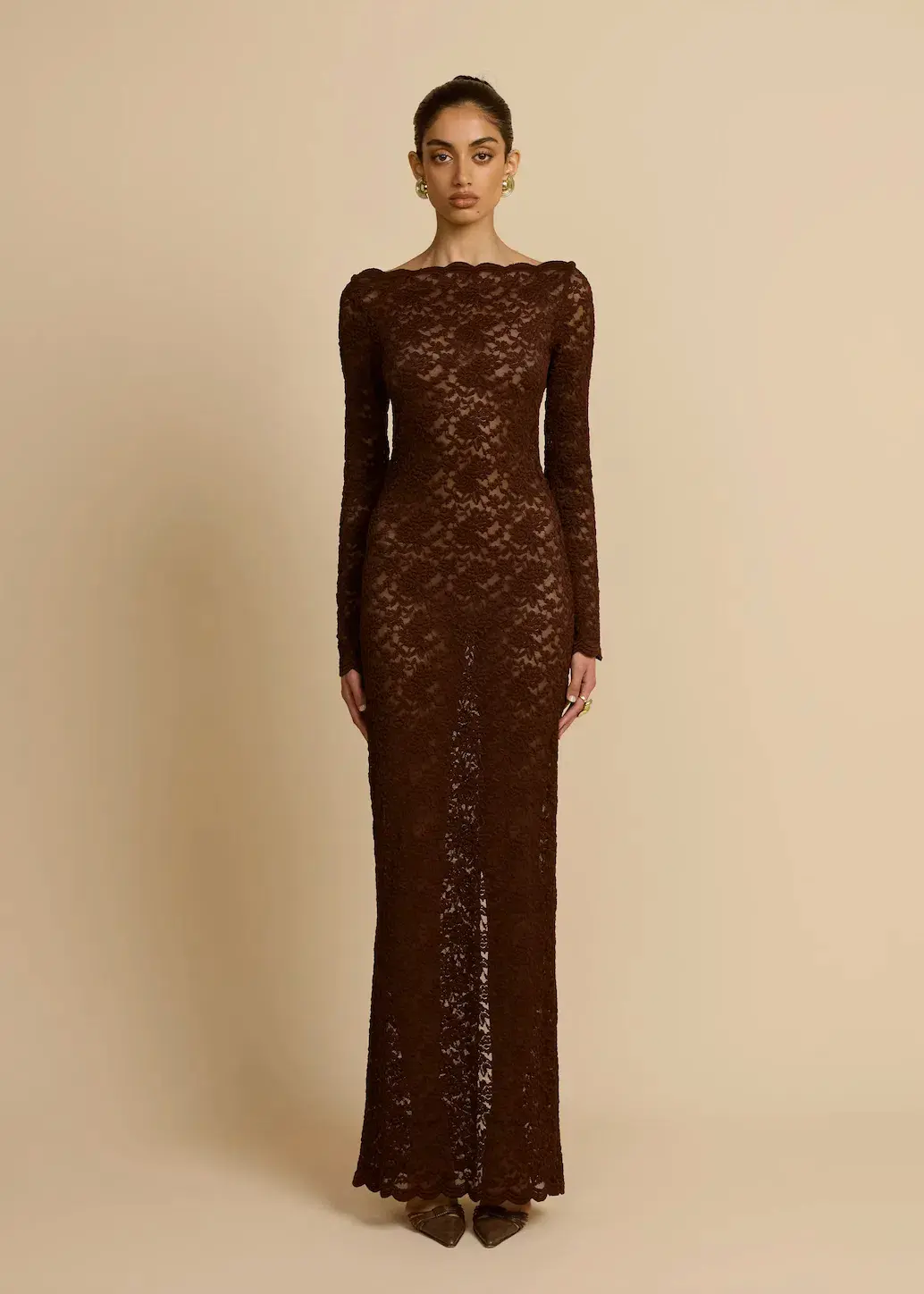 Arcina Ori Monet Maxi Dress Brown Size S / AU 8 for rent on The Volte - main image
