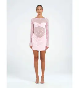Benni Oskar Mini Dress in Baby Pink Size 6