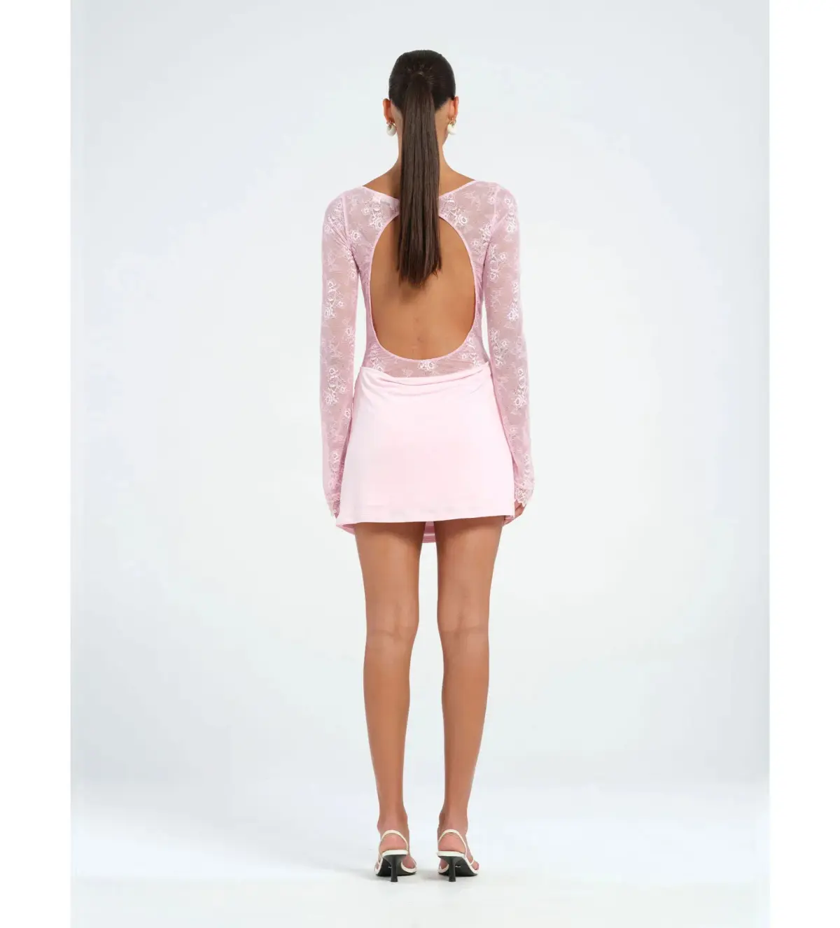 Benni Oskar Mini Dress in Baby Pink Size 6 - Image 3