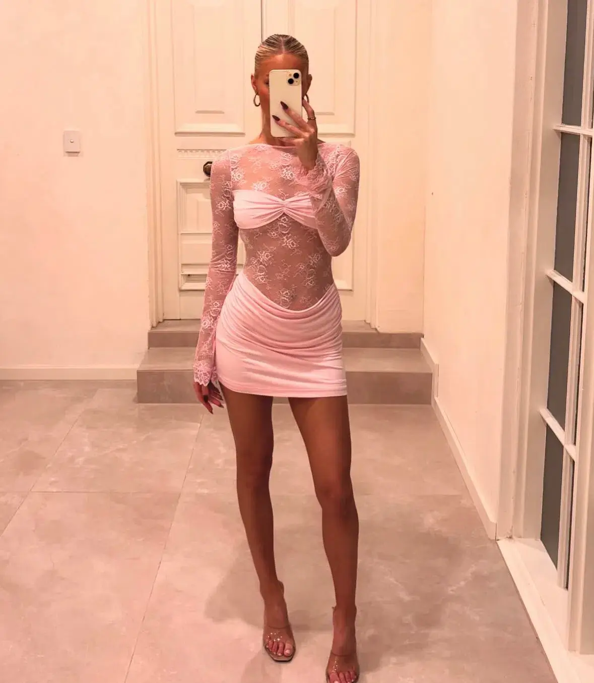 Benni Oskar mini dress pink - Image 1