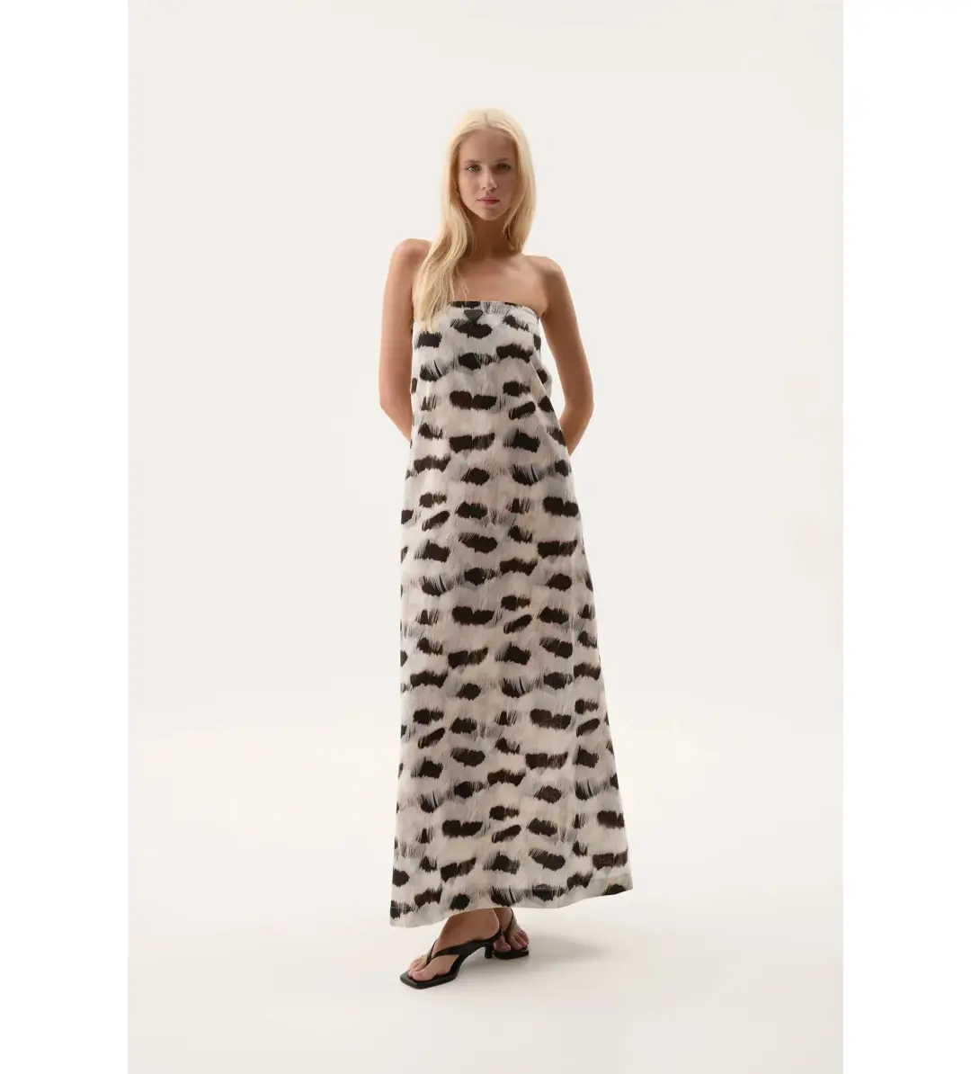 Aje Airlie Strapless Maxi Dress Light Plume Size 6/XS for rent on The Volte - main image