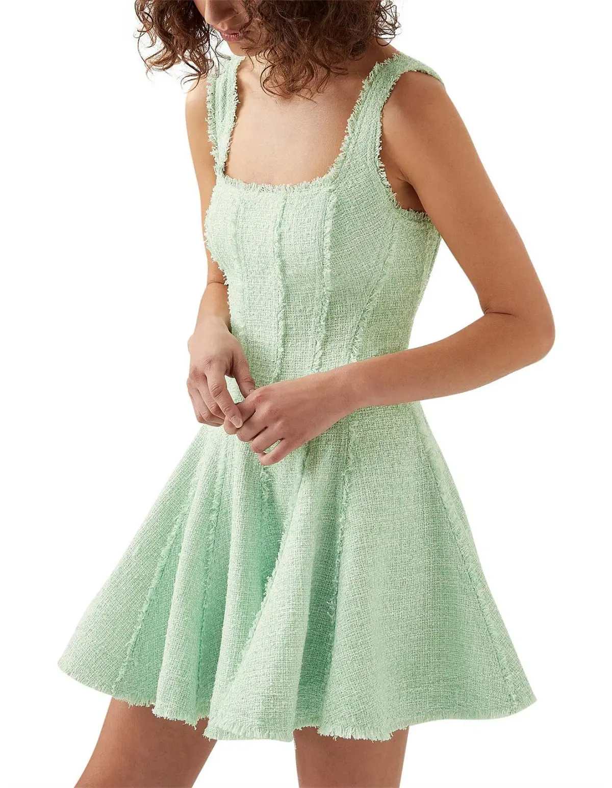 Aje Anais Boucle Mini Dress Mint Green Size 6 - Image 1