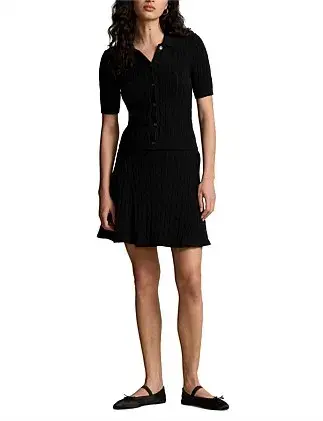 Ralph Lauren Cable-knit Polo Cardigan Black for rent on The Volte - main image