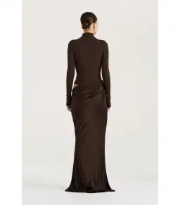 Henne Soraia Long Sleeve Maxi Dress Chocolate Size S / AU 8 for rent on The Volte - image 5