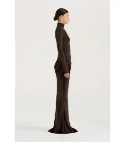 Henne Soraia Long Sleeve Maxi Dress Chocolate Size S / AU 8 for rent on The Volte - image 3