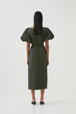 Aje Paloma Utility Midi Dress Midnight Green Size AU 10 for rent on The Volte - image 3