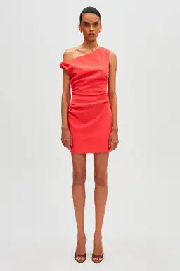MISHA Mallory Crepe Mini Dress in Coral Size 8/S for rent on The Volte - image 1