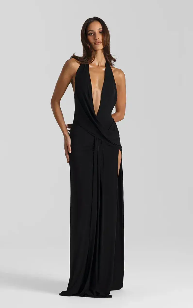 Natalie Rolt Winona Gown Maxi Black Size AU 6 for rent on The Volte - main image