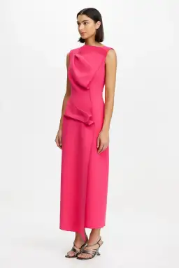 Acler Normanhill Midi Dress in Berry Pink Size 12 for rent on The Volte - image 2