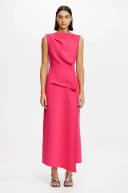 Acler Normanhill Midi Dress in Berry Pink Size 12 for rent on The Volte - image 1