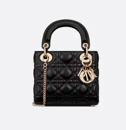 Mini Lady Dior Bag Black Cannage Lambskin for rent on The Volte - image 2