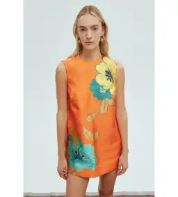 Alemais Piato Mini Dress Orange Floral Size AU 10 for rent on The Volte - image 5