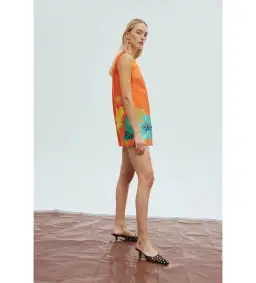 Alemais Piato Mini Dress Orange Floral Size AU 10 for rent on The Volte - image 2