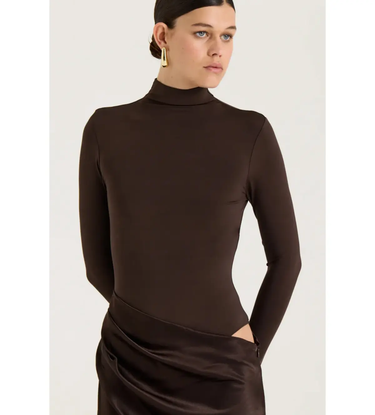 Henne Soraia Long Sleeve Maxi Dress Chocolate Size 6 - Image 4