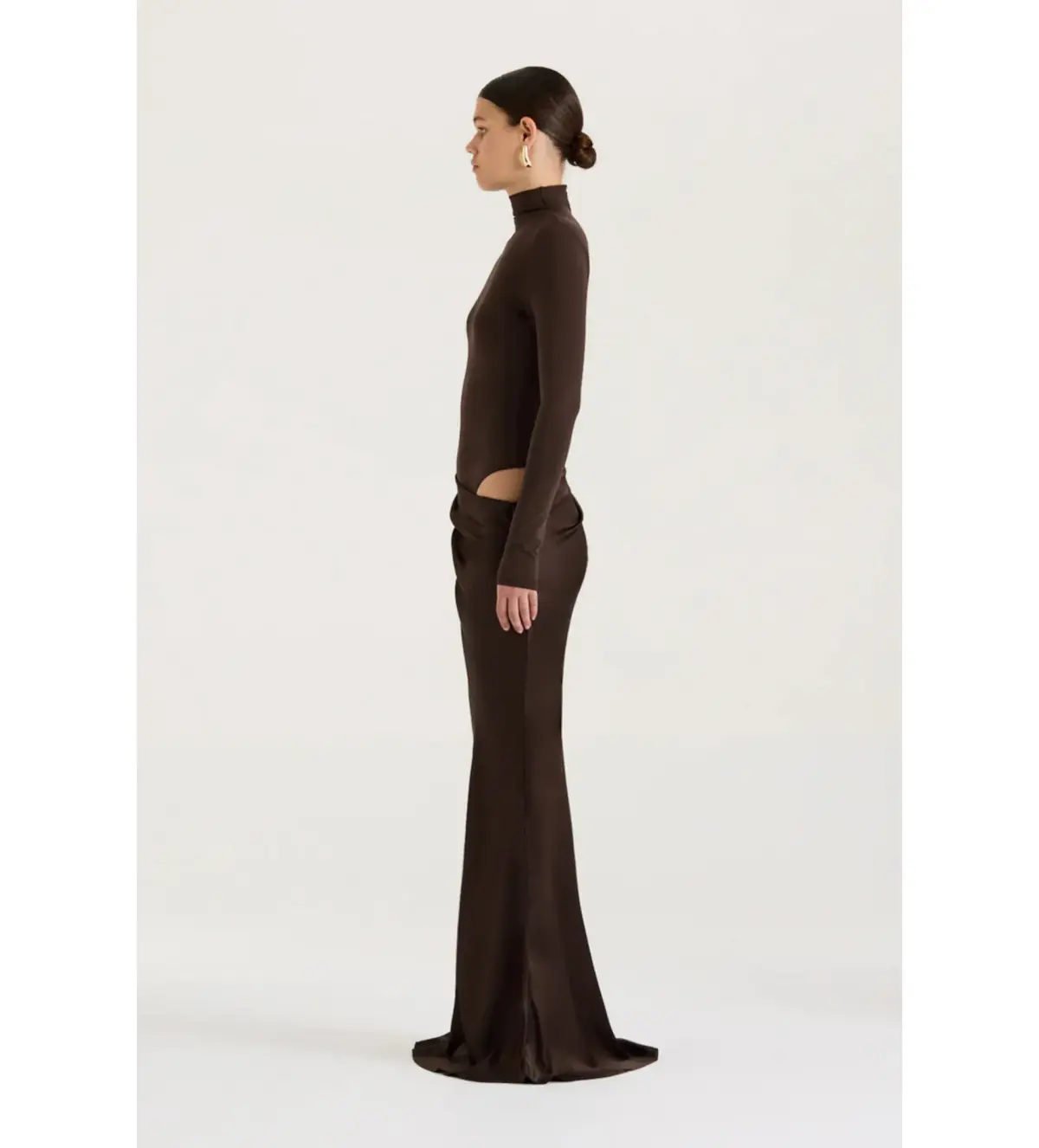Henne Soraia Long Sleeve Maxi Dress Chocolate Size 6 - Image 6