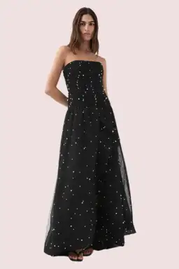 Aje Juniper Gown in Black Beaded One Size