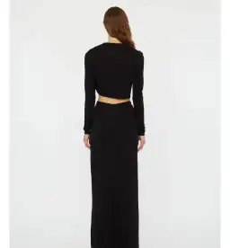 Christopher Esber Bezel Quartz Ruched Long Sleeve Top Black Size 12 for rent on The Volte - image 4