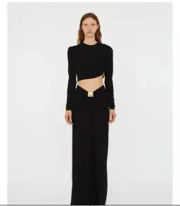 Christopher Esber Bezel Quartz Ruched Long Sleeve Top Black Size 12 for rent on The Volte - image 1