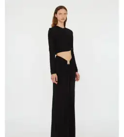 Christopher Esber Bezel Quartz Ruched Long Sleeve Top Black Size 12 for rent on The Volte - image 2