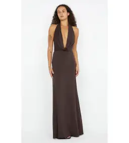 Bec & Bridge Nessie Cowl Maxi Dress in Chocolate Brown Size 6 for rent on The Volte - image 1