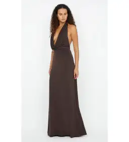 Bec & Bridge Nessie Cowl Maxi Dress in Chocolate Brown Size 6 for rent on The Volte - image 3