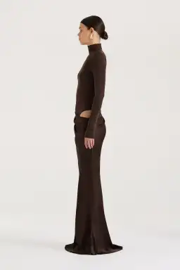 Henne Soraia Long Sleeve Maxi Dress Brown Size S / Size AU 8 for rent on The Volte - image 5