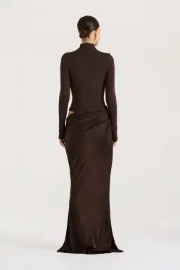 Henne Soraia Long Sleeve Maxi Dress Brown Size S / Size AU 8 for rent on The Volte - image 7